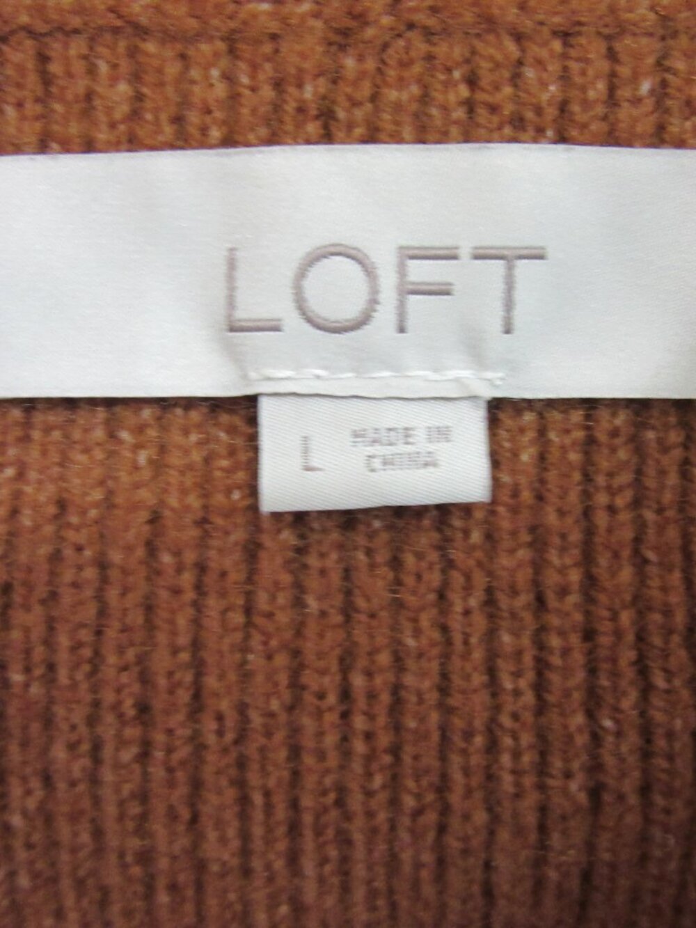 LOFT Burnt Orange L Collared Cardigan Long Sleeve Sweater - Picture 2 of 4